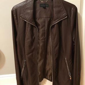 Worthington Brown Faux Leather Jacket Size L